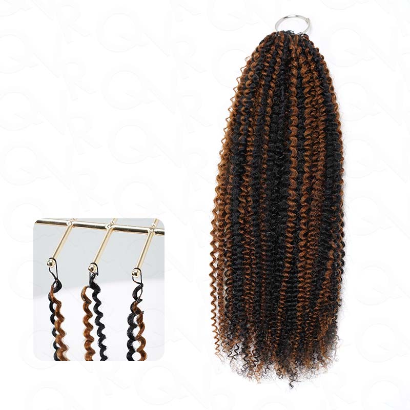 US Only|QVR #1B Afro Kinky Curly Feather Crochet Human Hair