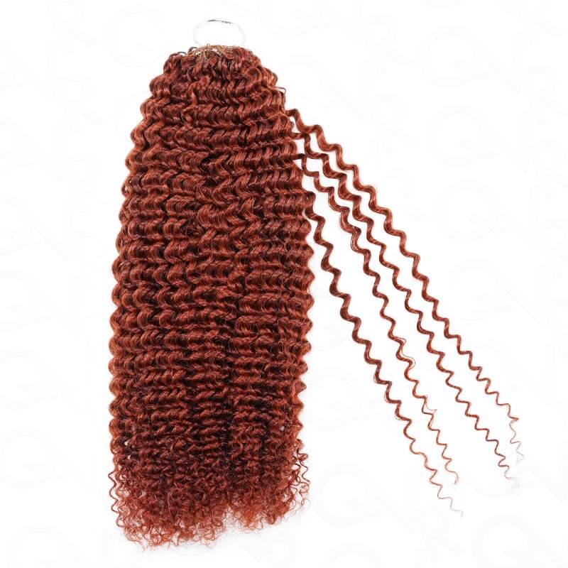 QVR Ombre #T4/30 Human Crochet Hair Small Kinky Curly Machine Made Feather Crochet Hairstyle