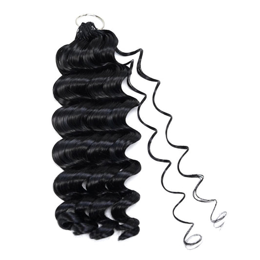 QVR Cabello humano de ganchillo suelto de onda profunda con extremos rizados de pluma, extensiones de cabello de ganchillo hechas a máquina