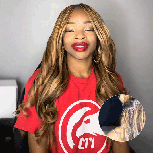 Compre 3 y llévese 1 gratis|QVR Cabello humano a granel con ondas corporales destacadas en tono marrón #P4/30/27 para trenzado