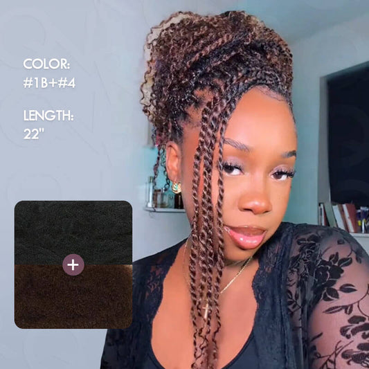 Venta Relámpago|QVR #1B+#4 Cabello Humano Afro Kinky a Granel de Dos Colores