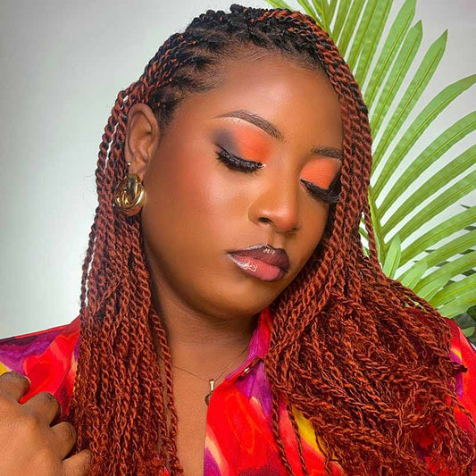 OFERTA ESPECIAL|Cabello Humano Afro Rizado Suelto Naranja Oscuro QVR
