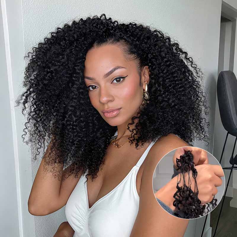 P3G5|Tight Curly Miracle Knots Human Hair|2.5 Packs=Full Head
