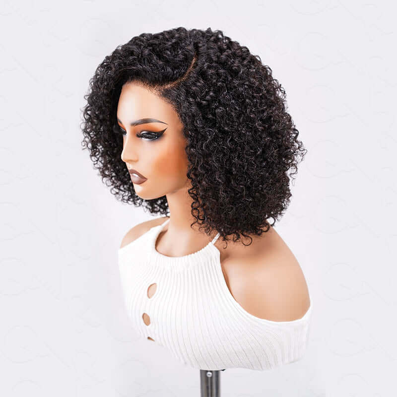 US Only|QVR #1B Side Part Short Cut Curly Wig