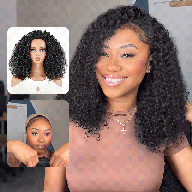 BFCM Combo|QVR Twist Curly Half Wig Human Hair