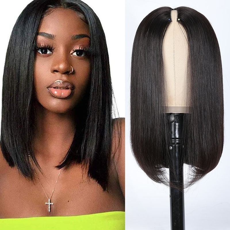 Flash Sale|QVR Straight V Part Short Bob Human Hair Wig