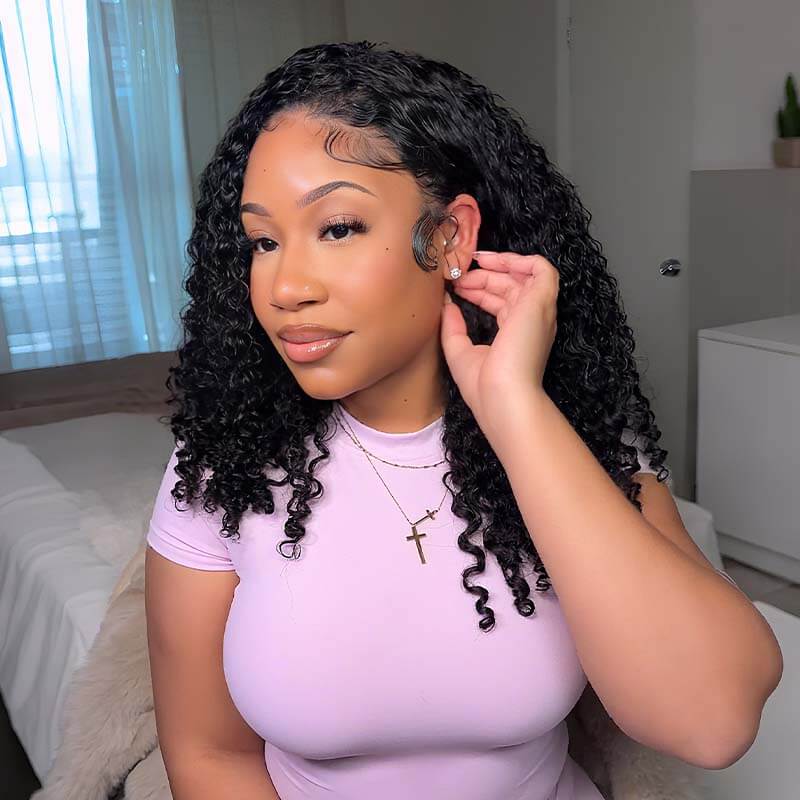 US Only|QVR #1B Burmese Curly Half Wig