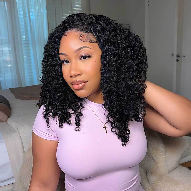 US Only|QVR #1B Burmese Curly Half Wig