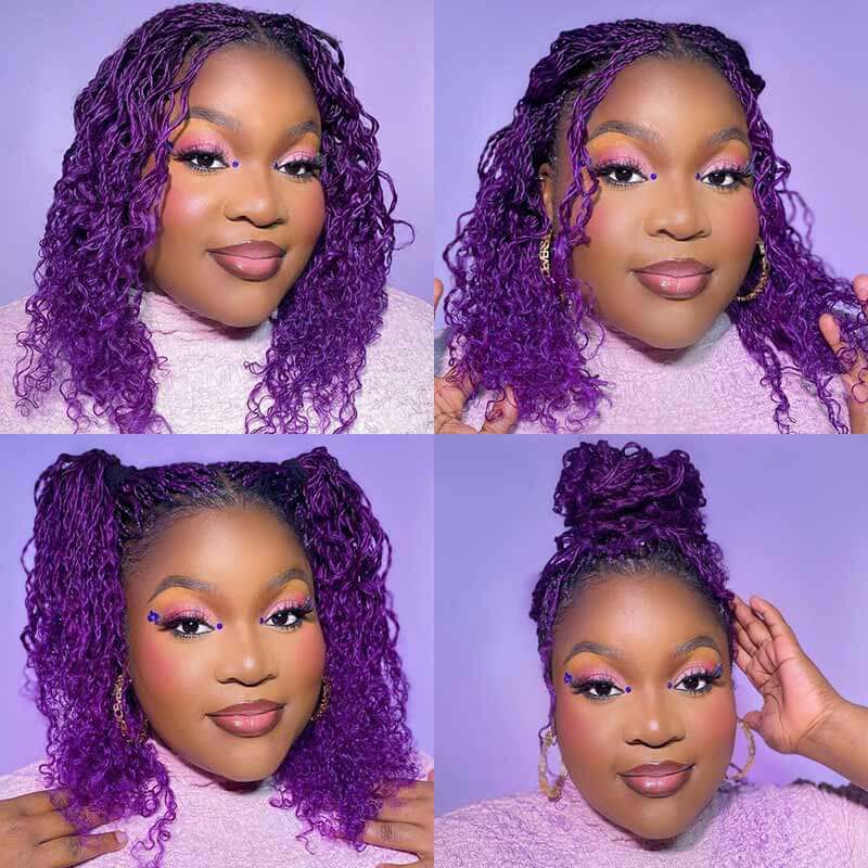 QVR 1 Pack New Purple Color Afro Kinky Bulk Human Hair