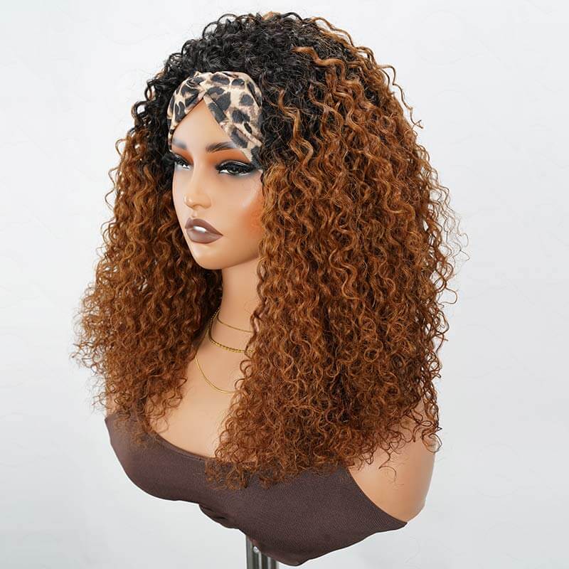 Flash Sale|QVR Glueless Twist Curly Half Wig Invisible Hairline Ombre #T1B/30 Wear Go Human Hair Wigs