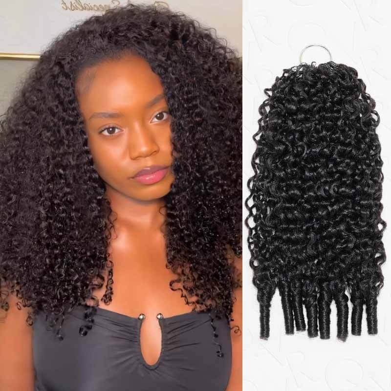 QVR Multi-Colors Feather Crochet Human Hair Burmese Curly Machine Made Crochet Weave Hair Extensions