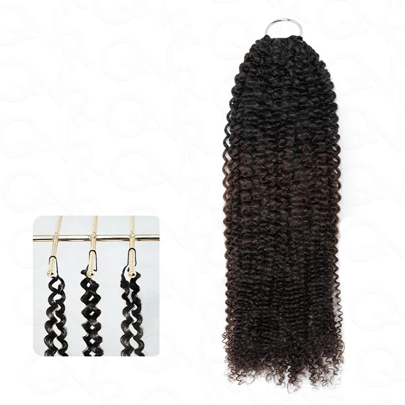 QVR 1 Pack Afro Kinky Curly Feather Crochet Human Hair Extension