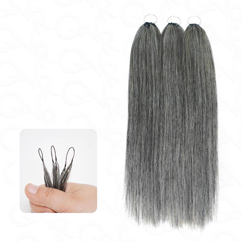 P3G5|Salt Pepper Small Kinky Curly Feather Crochet Human Hair