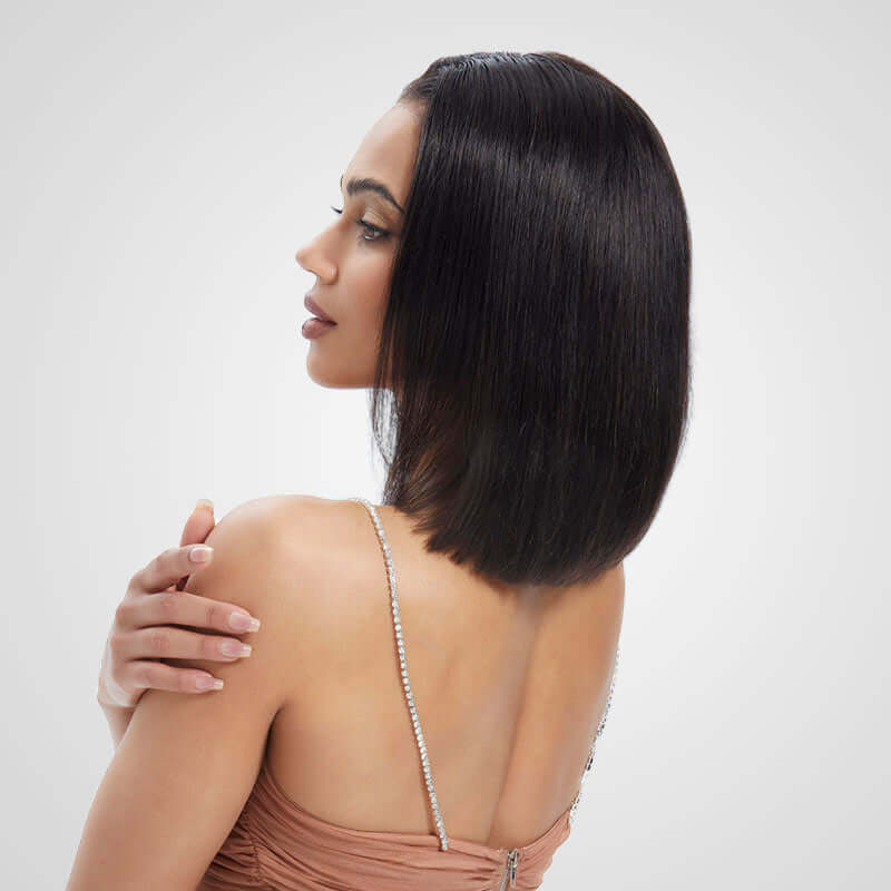 Flash Sale|QVR Straight 4x6 Pre-cut Lace Closure Human Hair Short Bob Wigs