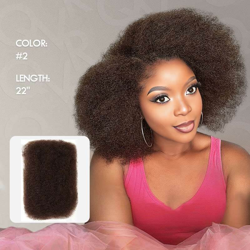 B3G1|Reddish Brown Afro kinky Bulk Human Hair