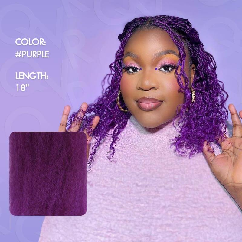 QVR 1 Pack New Purple Color Afro Kinky Bulk Human Hair