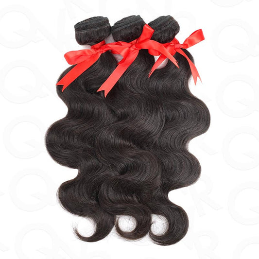 QVR 12A Paquetes de Cabello Humano Virgen Liso de Seda 3 Paquetes de Cabello Ondulado Natural