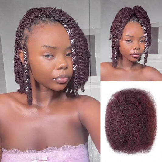 B3G1| QVR Mix Colors Cabello Humano a Granel Afro Kinky