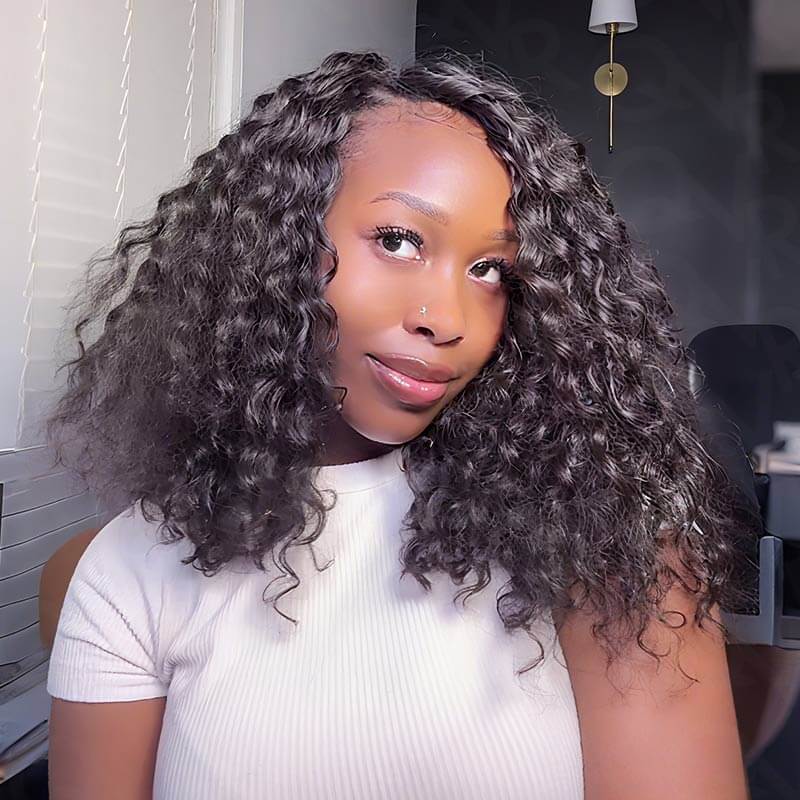 Wholesale|Buy 15 Packs Deep Wave Feather Crochet Weave Human Hair Extensions Send 10 Free Packs