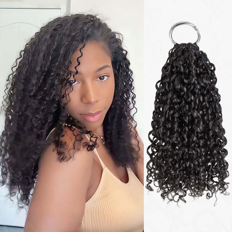 US Only|QVR #1B Ramen Curl Feather Crochet Human Hair