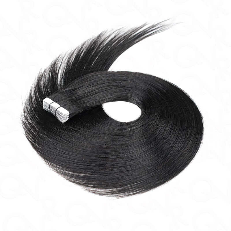 QVR Invisible Straight Tape In Hair Extensions Natural Black Premium #613 Blonde Human Hair