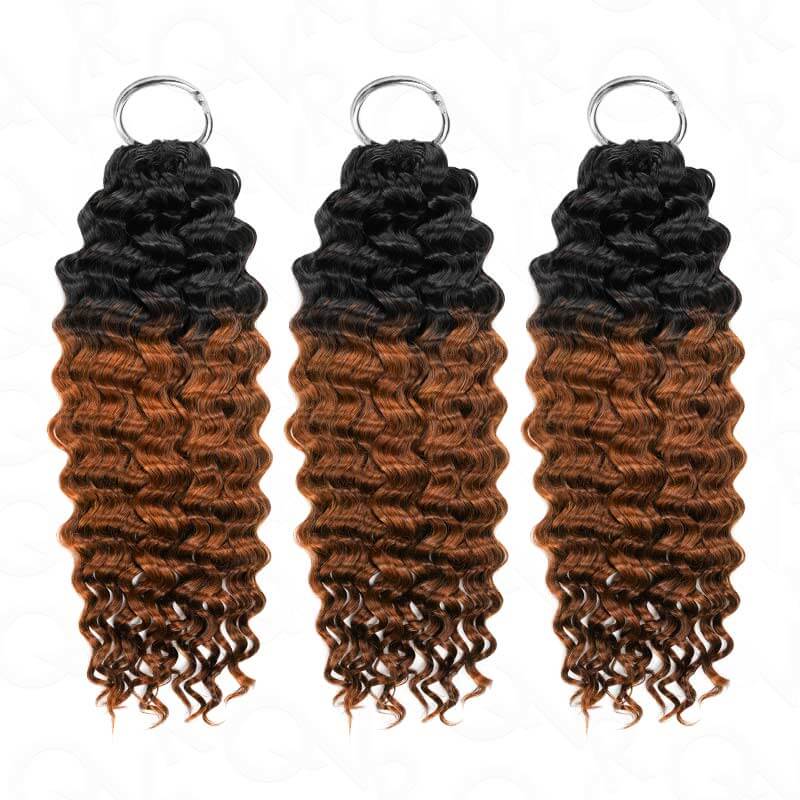 US Only|QVR #T1B/30 Water Wave Feather Crochet Human Hair