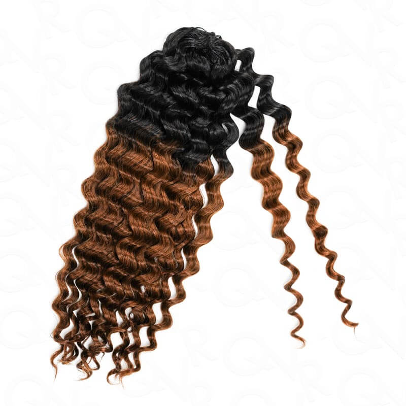 US Only|QVR #T1B/30 Water Wave Feather Crochet Human Hair