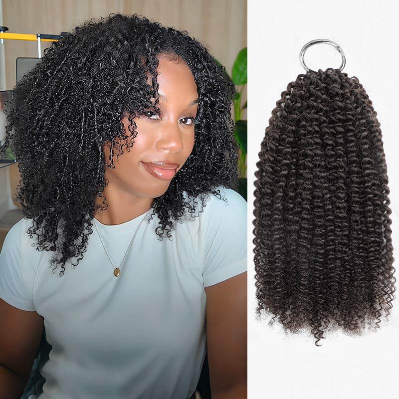 QVR 1 Pack Multi-Textures Natural Black Feather Crochet Human Hair Extension