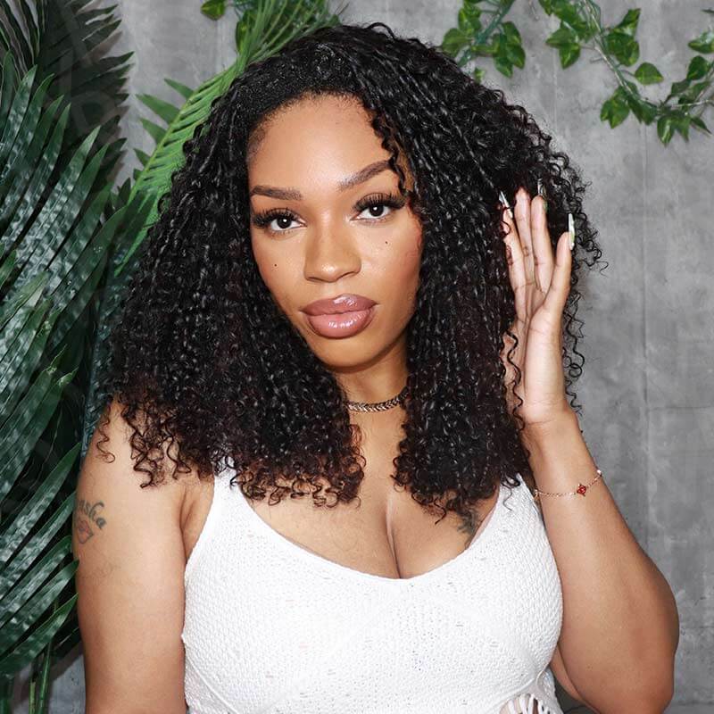 US Only|QVR #1B Ramen Curl Feather Crochet Human Hair