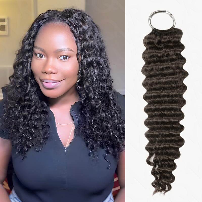 QVR 1 Pack Multi-Textures Natural Black Feather Crochet Human Hair Extension