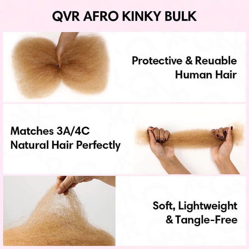 US Only|QVR #27 Afro kinky Bulk Human Hair