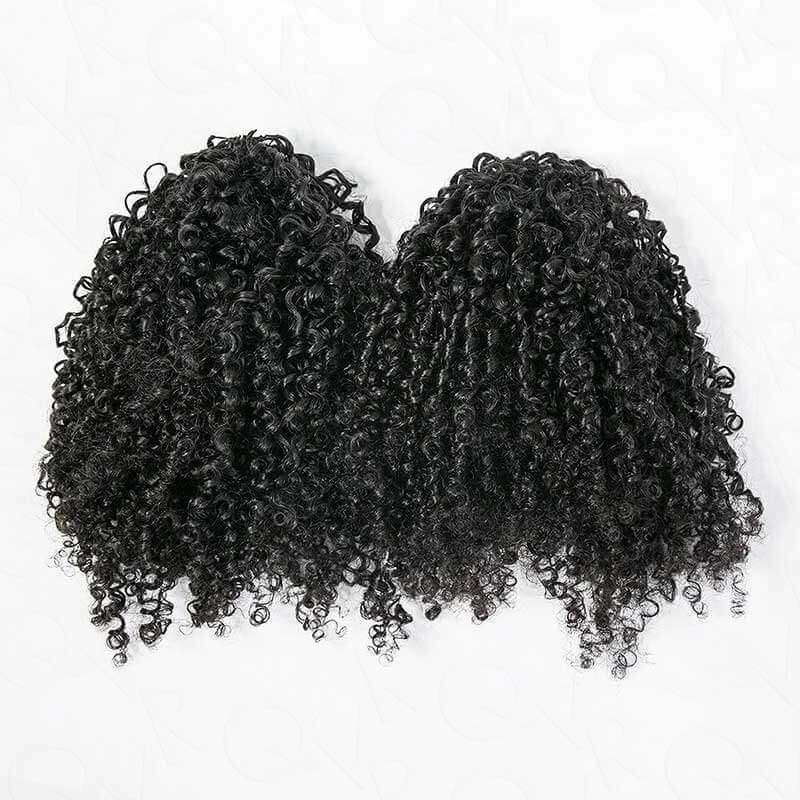 QVR 1 Pack Burmese Kinky Curly Feather Crochet Human Hair Extension