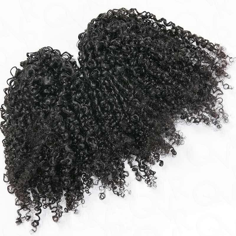 QVR 1 Pack Burmese Kinky Curly Feather Crochet Human Hair Extension