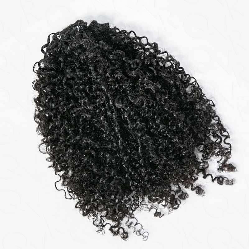 QVR 1 Pack Burmese Kinky Curly Feather Crochet Human Hair Extension