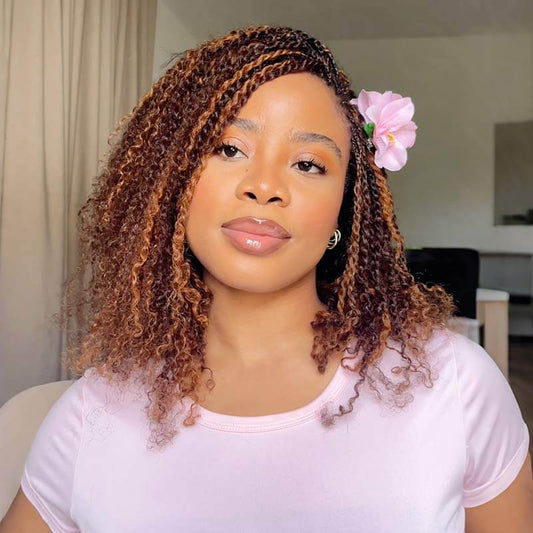Oferta relámpago|QVR #4+#30 Dos colores Afro Kinky Bulk Cabello Humano