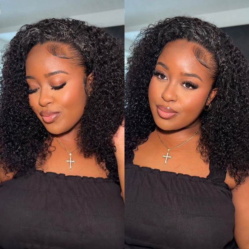 Flash Sale|QVR Glueless Half Wig 3 In 1 Twist Curly Human Hair