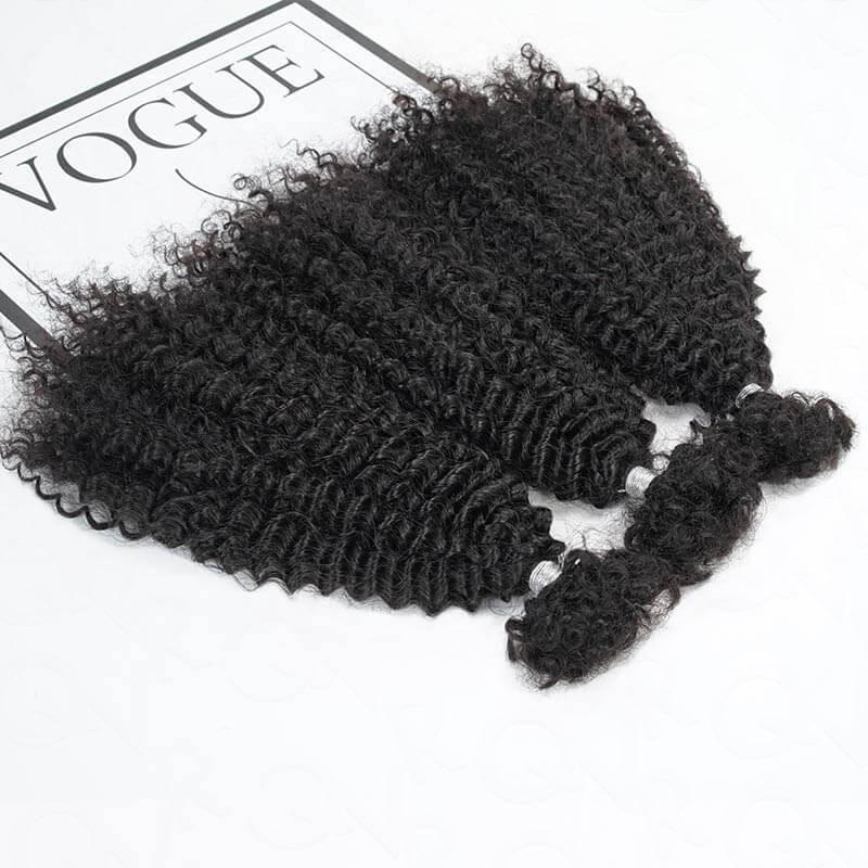 B3G1|QVR Afro Kinky Curly Human Bulk Hair Extensions for Boho Knotless Braiding