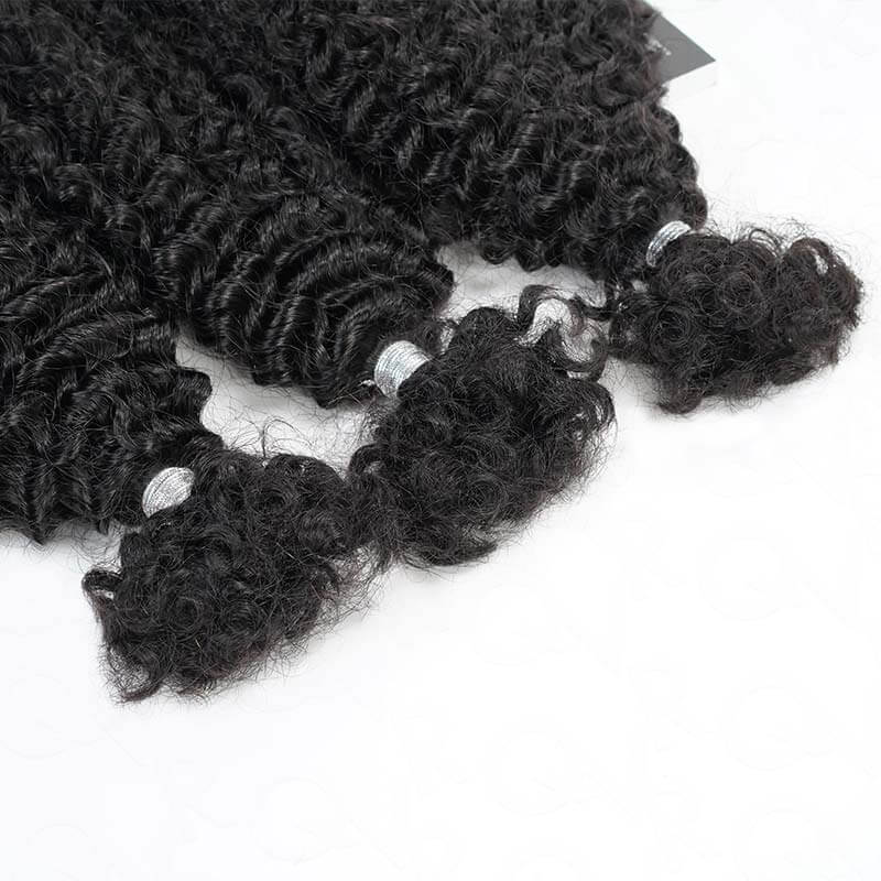 B3G1|QVR Afro Kinky Curly Human Bulk Hair Extensions for Boho Knotless Braiding