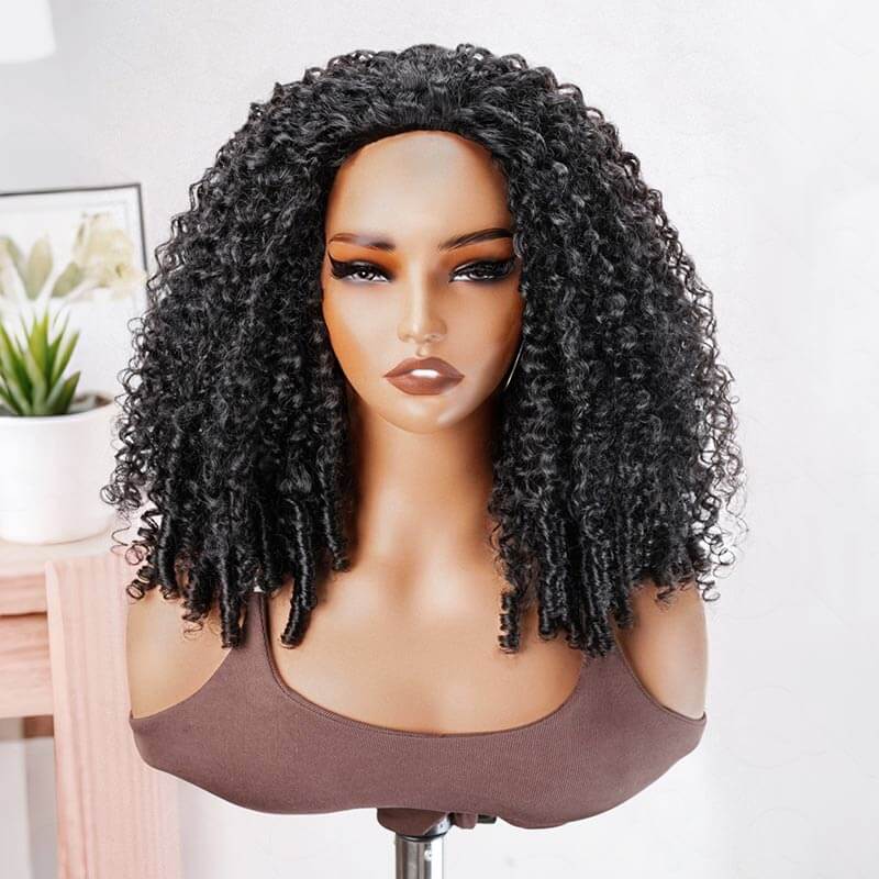 US Only|QVR #1B Burmese Curly Half Wig