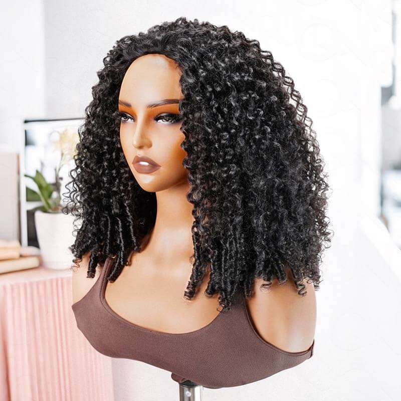 US Only|QVR #1B Burmese Curly Half Wig