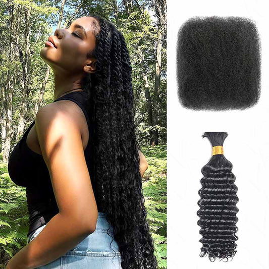 QVR Trenzas Boho Sueltas Sin Nudos con Rizos 100% Cabello Humano