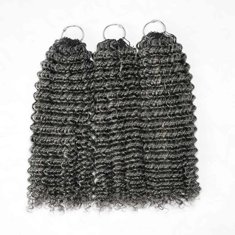 $100off Member Sale| Salt Pepper Small Kinky Curly Crochet Weave Hair Extensions