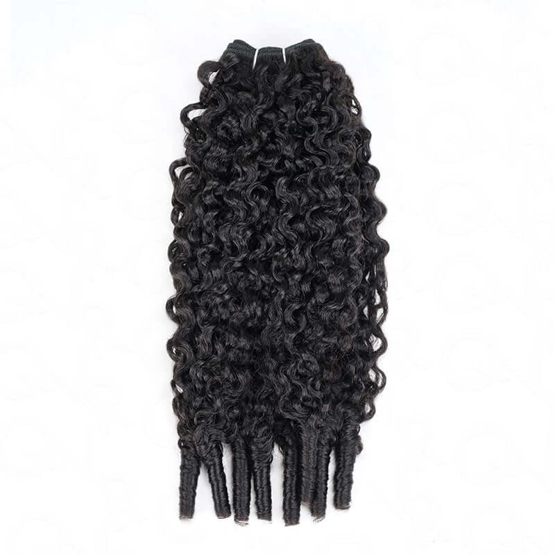 B3G1|QVR Burmese Curly Hair Bundle With Spiral curls Double Drawn Virgin Human Hair Weave