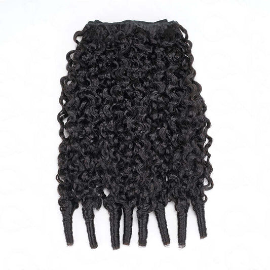 B3G1|QVR Paquete de cabello virgen birmano rizado con rizos en espiral, doblemente extraído