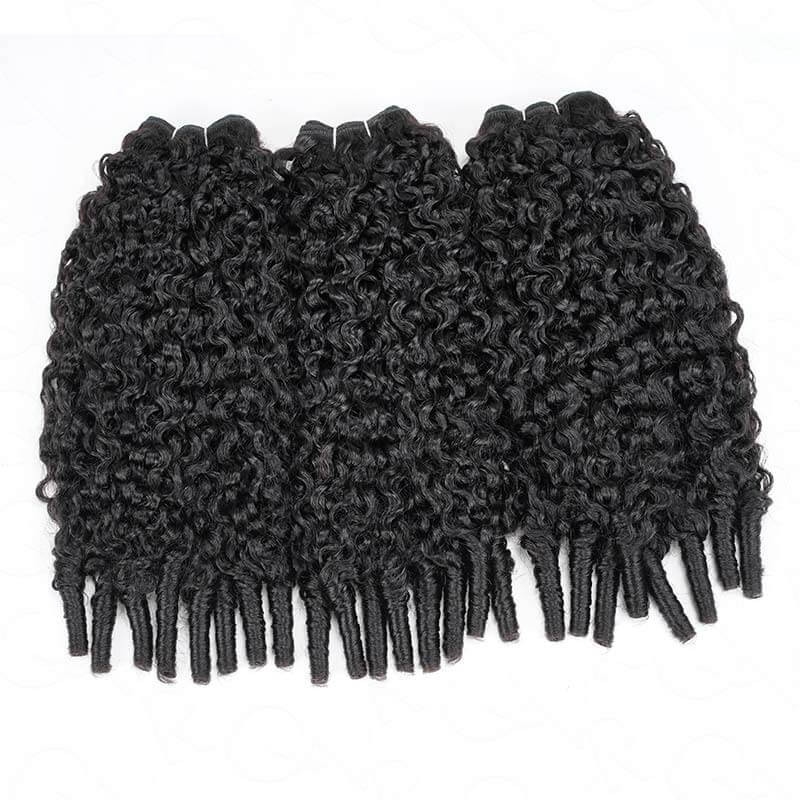B3G1|QVR Burmese Curly Hair Bundle With Spiral curls Double Drawn Virgin Human Hair Weave