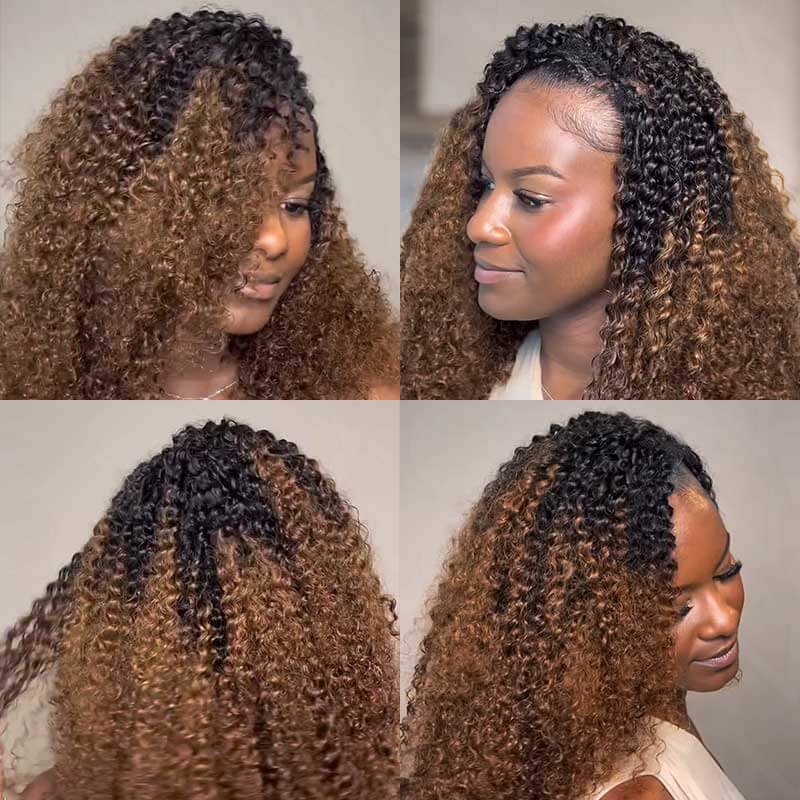 US Only|QVR #T1B/30 Small Kinky Curly Feather Crochet Human Hair
