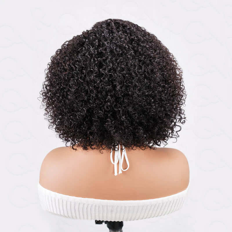 US Only|QVR #1B Side Part Short Cut Curly Wig
