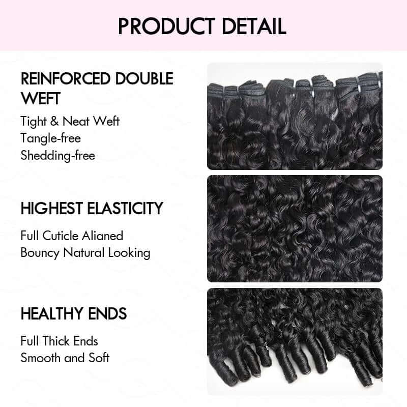 B3G1|QVR Burmese Curly Hair Bundle With Spiral curls Double Drawn Virgin Human Hair Weave
