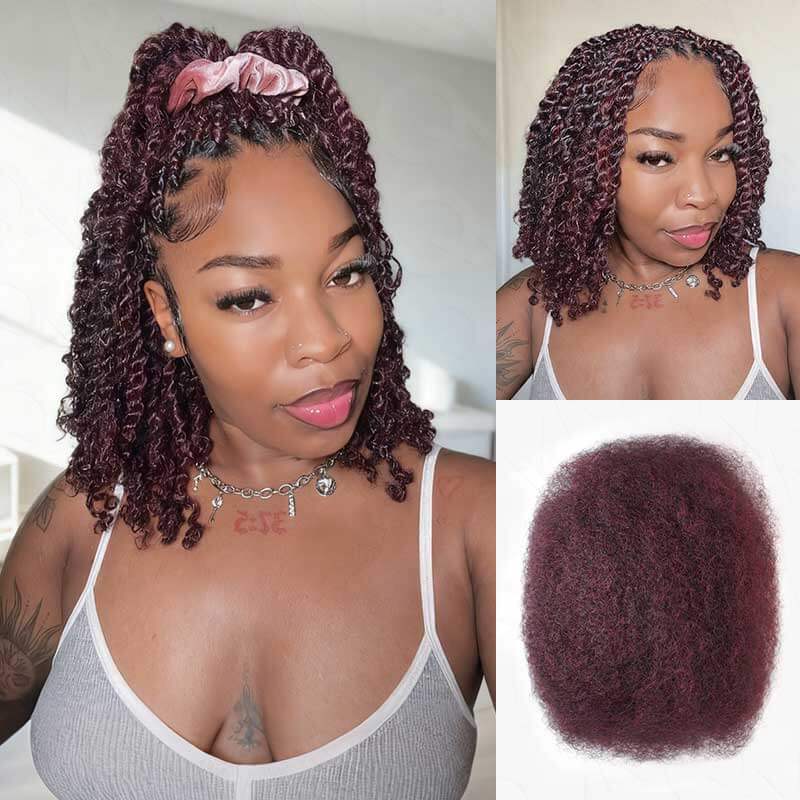 BOGO|Mix #1B/99J Color Afro Kinky Bulk Human Hair