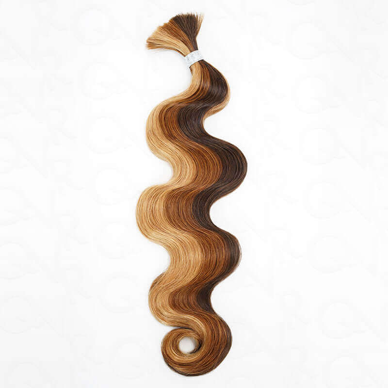 B3G1|QVR Auburn Brown Body Wave Bulk Human Hair Extensions for Boho Knotless Braiding